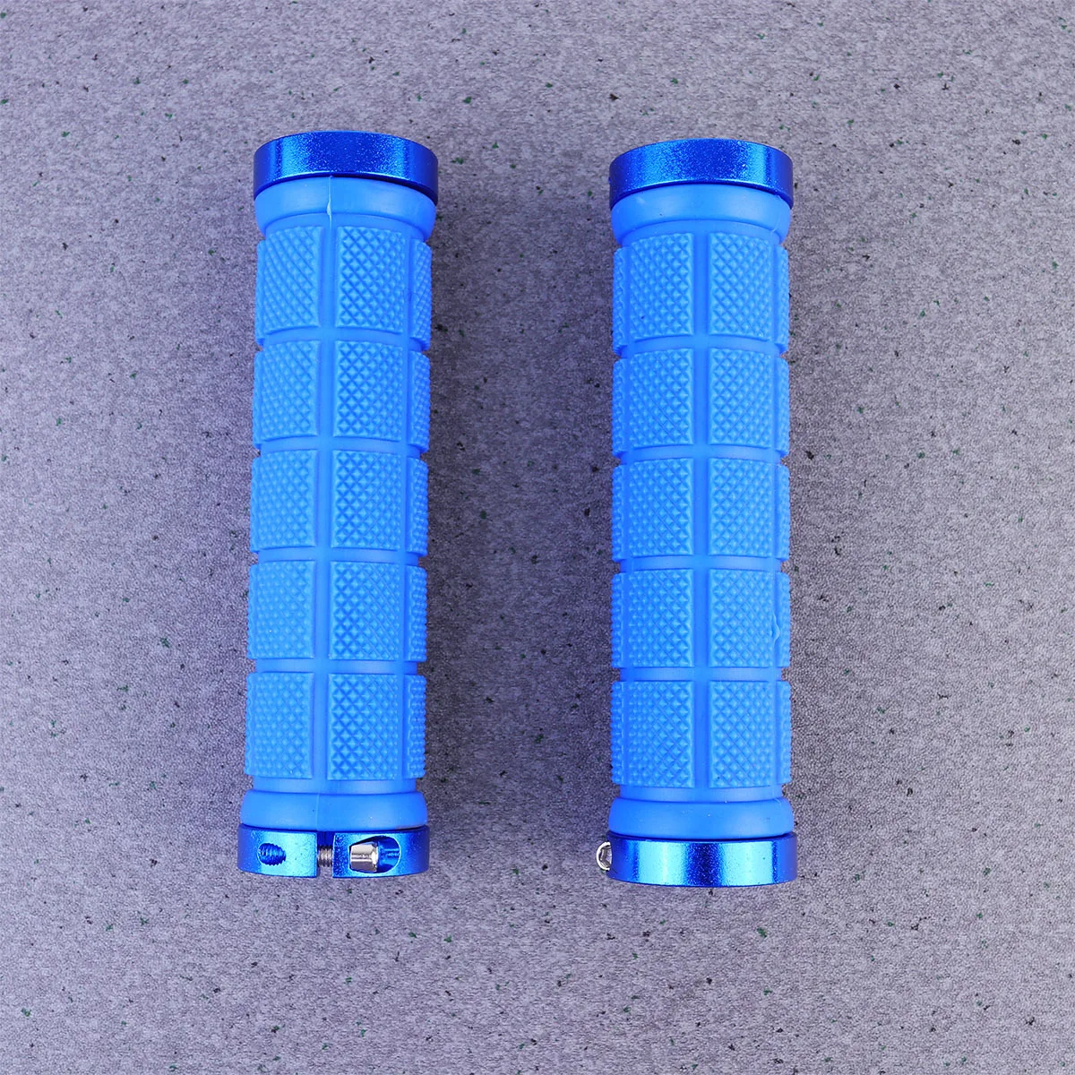 

1Pair Locking Bike Handlebar Covers Anti-Skid Rubber Grips Blue Cycling Road Mountain Bike Safety Grip Absorption Effect