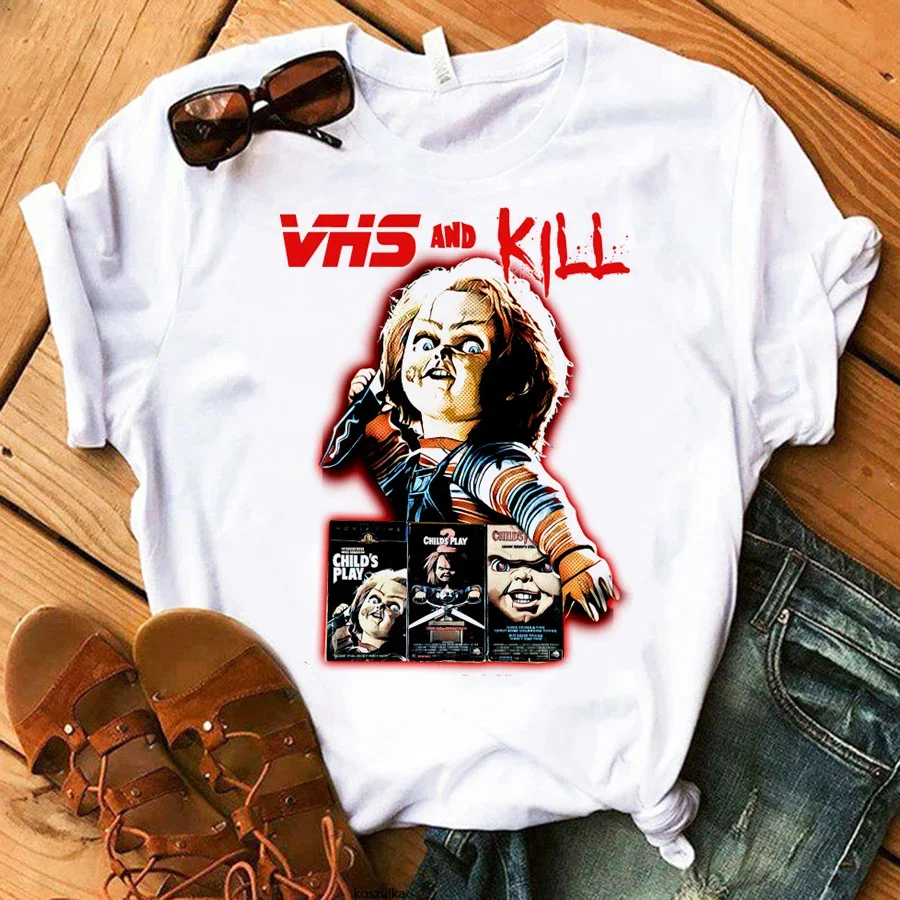 Chucky T-Shirt Summer Women Printed Funny Graphic Tops Tee Shirt Fashion Kawaii Harajuku Hip Hop Casual Unisex Manga Tshirts