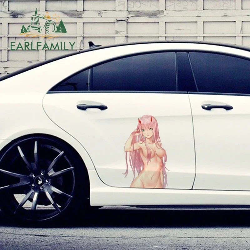 EARLFAMILY 43cm X 30cm for 02 Zero Two Sexy Car Styling Stickers Waterproof Car Whole Body Decals Anime Decor Car Styling