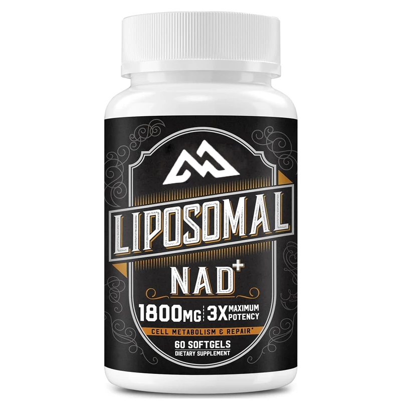 1800mg liposomal NAD supplement, nicotinamide nucleoside NAD+supplement, 98% pure NAD cell repair supplement, 60 soft capsules