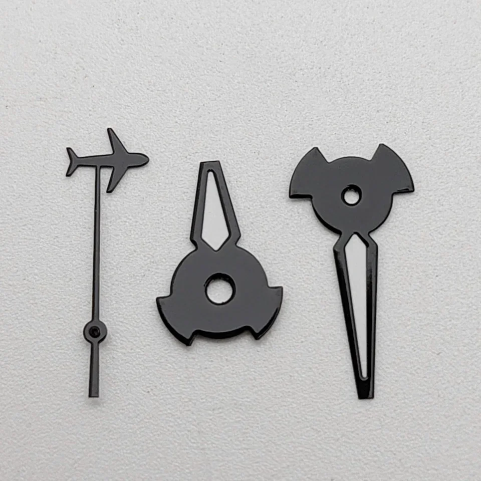 

NH35 Black Watch Hands Airplane Shape Second Hand for NH35/ NH36 Movement Green Luminous Three Pointer Watch Parts