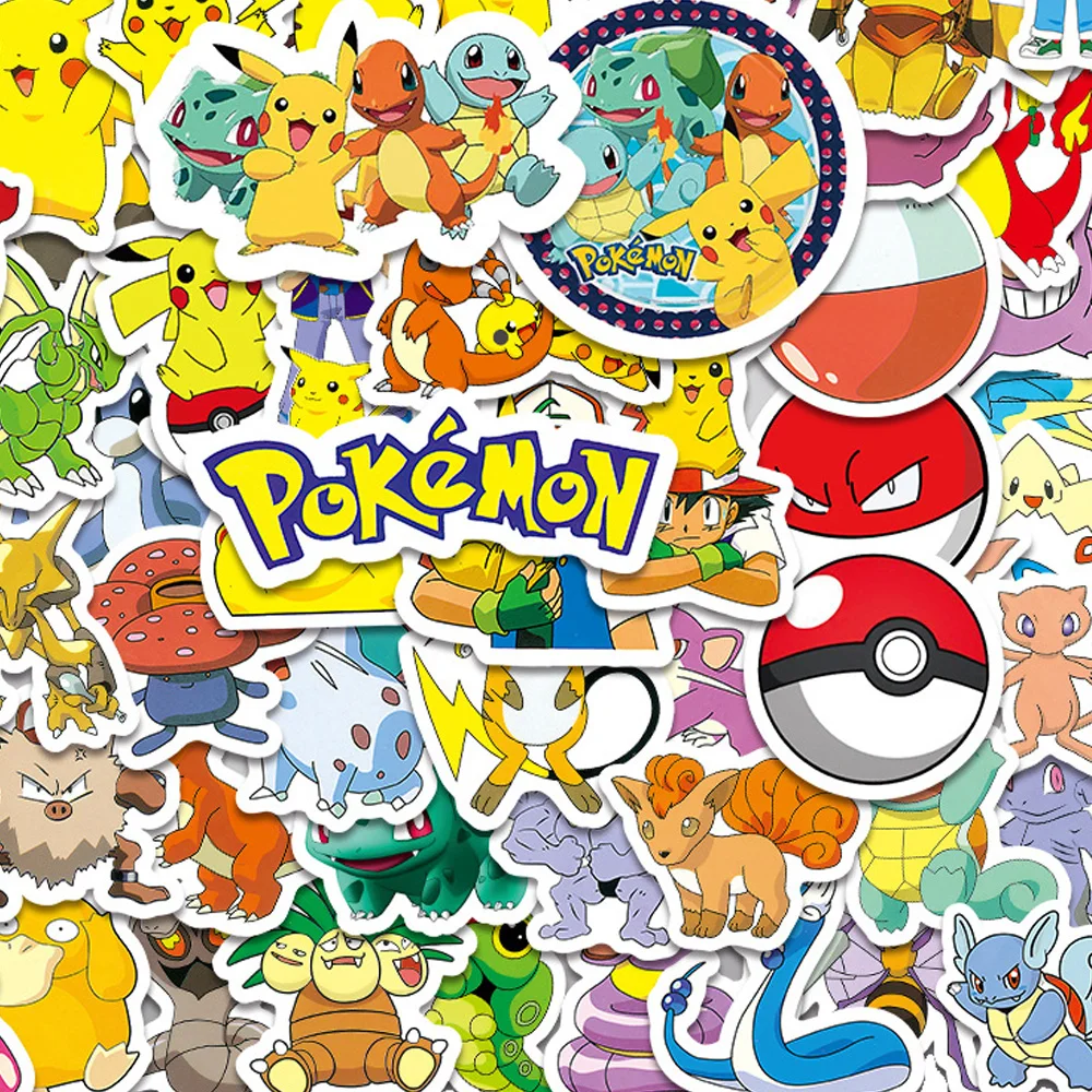 

10/30/50/100pcs Pokemon Cartoon Pikachu Stickers Cute Charmander Sticker Phone Case Luggage Notebook Funny Anime Graffiti Decals