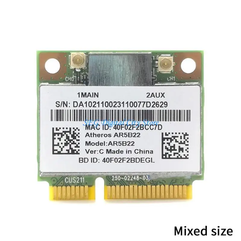 Carte réseau U75B AR5B22 Bluetooth-compatible4.0 2.4 / Mini PCIe 300Mbps à double bande