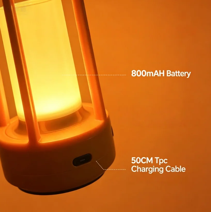 

Orange Portable Table Lamp Rechargeable Touch, 800mAh Battery Operated LED Night Light, Cordless Ambient Lamp for Bedroom Living Room Outdoor Camping, Fall Decor Birthday Gift USB Type-C Charging