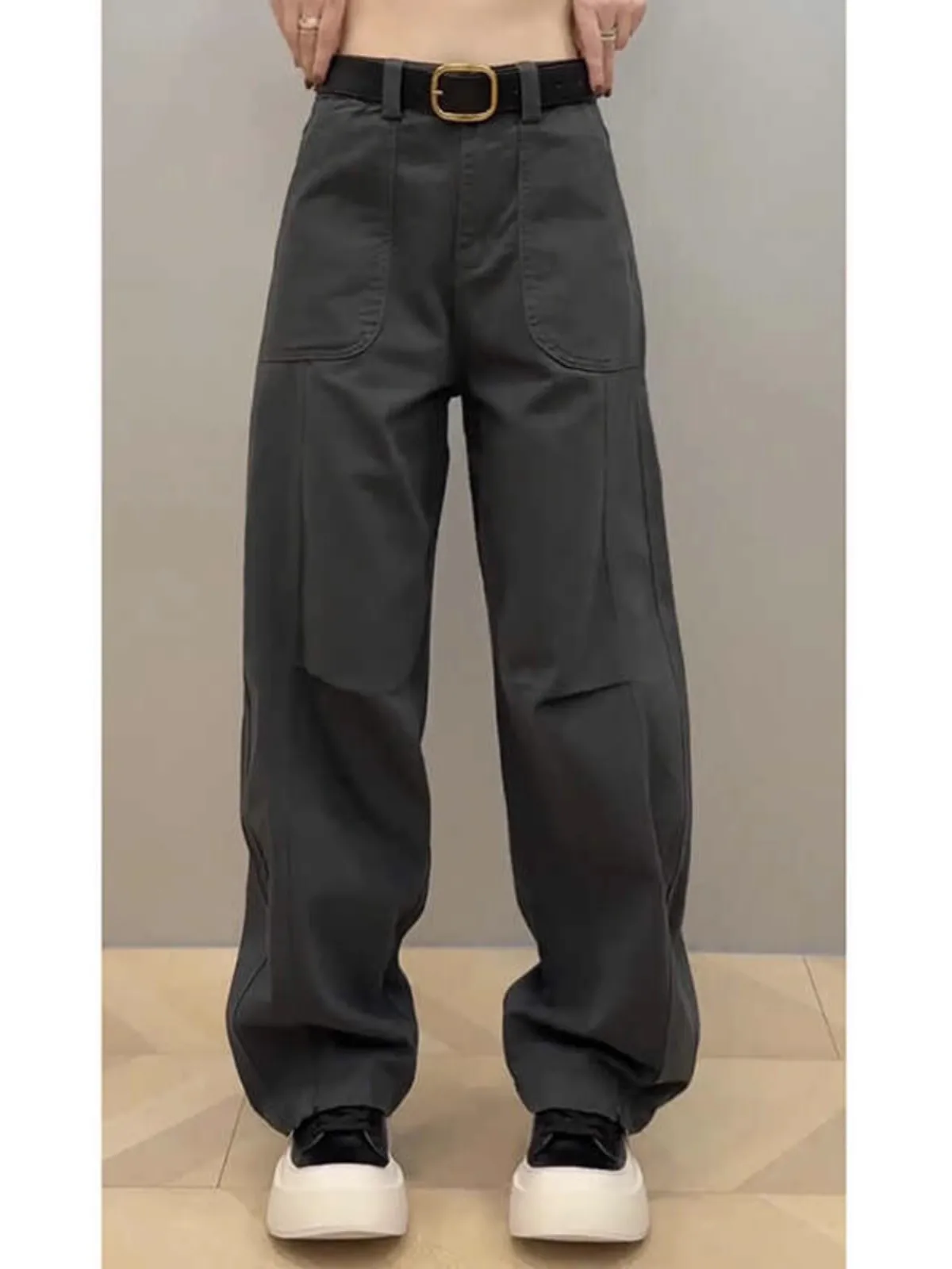 

High Waist Wide Leg Workwear Jeans Women's Spring Autumn New Style Large Size Pear Shape Fat MM Loose Slimming Knife