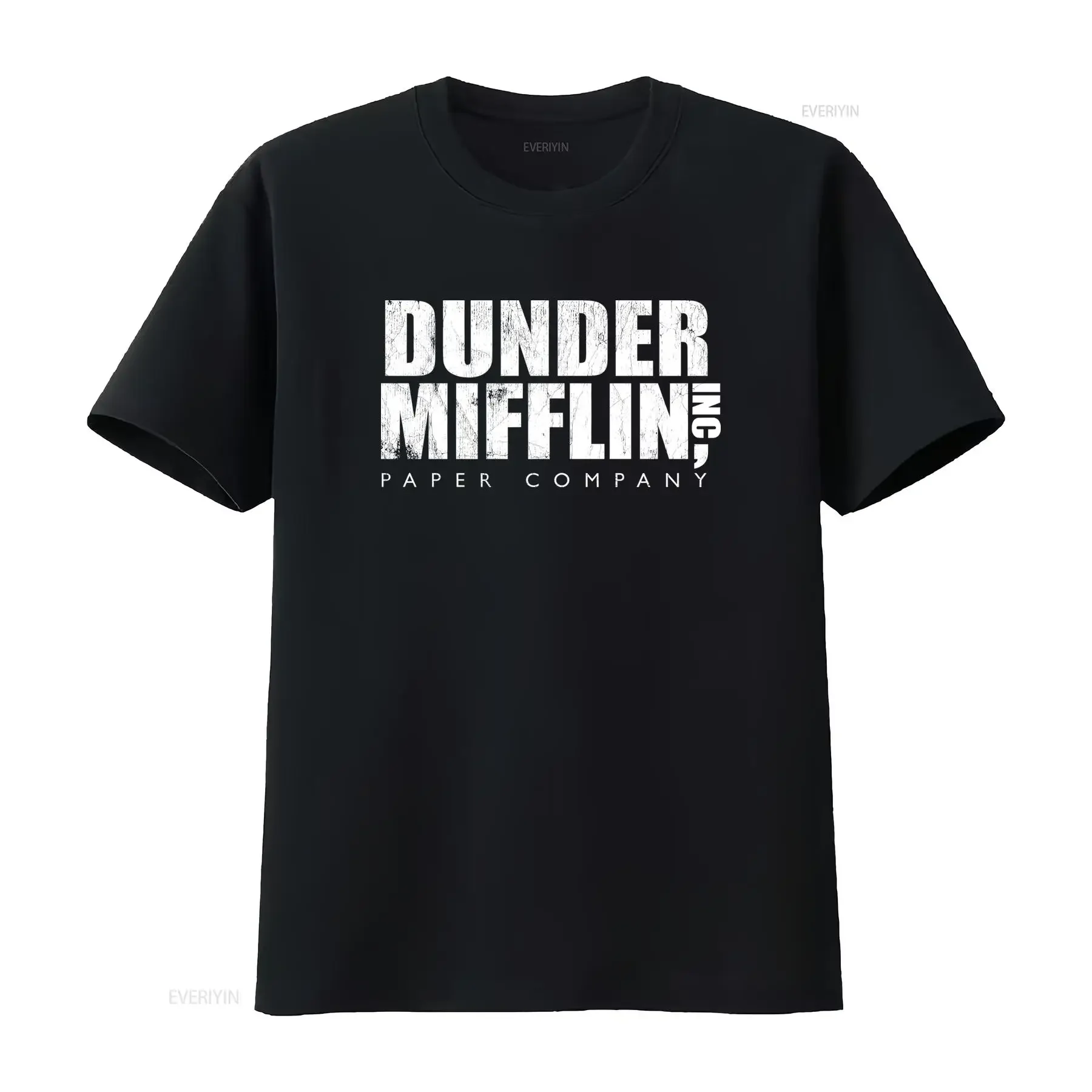 The Office Dunder Mifflin Paper Company T Shirt for Casual Fashion vintage Washed Slightly streetwear homme Stretched Stylish