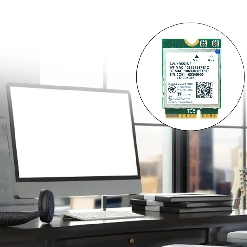 MT7902 WiFi 6E カード AW-XB552NF 2.4G 6G 2400Mbps BT5.2 NGFF Cnvi Wlan カードドロップシッピング