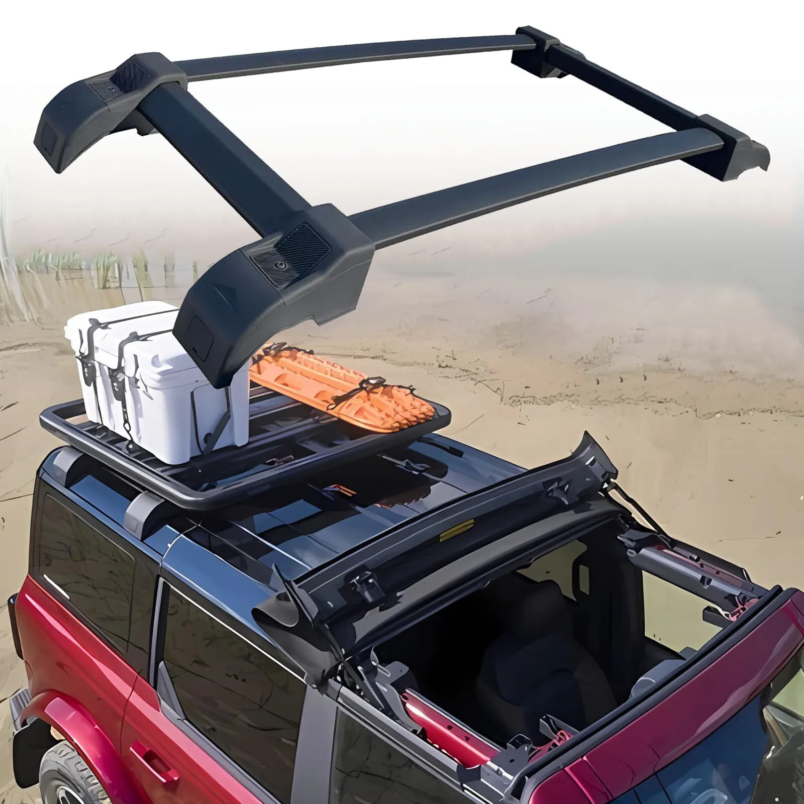 330LBS Half Rack For 2021-2024 Ford Bronco 4 Door Hard Top ONLY Cross Bars