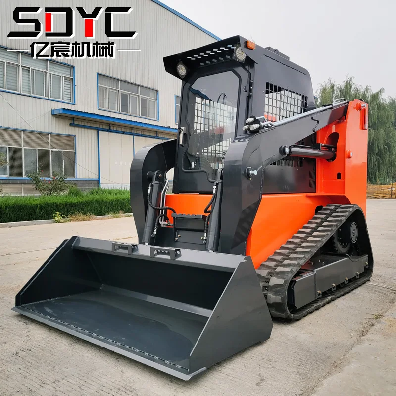 

China Mini Skid Steer Multi Functional Skid Sliding Loader Small Shovel Crawler Hydraulic Track Loader