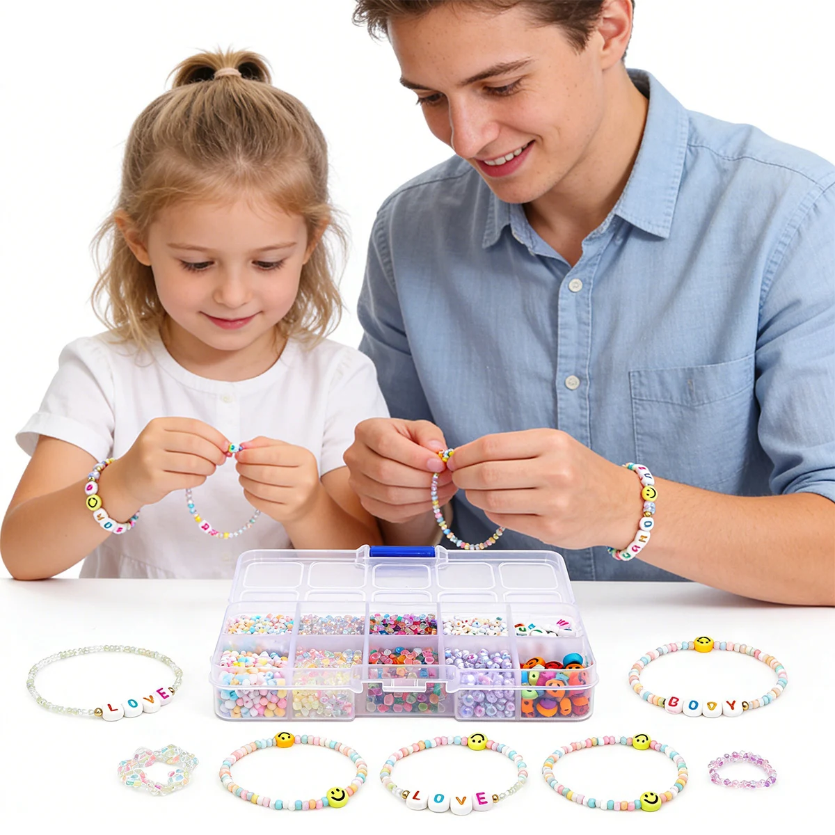 2mm 3mm Glass Seed Beads Kit with 10 Grid Organizer Box, Matte/Creamy/Rainbow Seed Beads & Alphabet Beads for DIY Jewelry Making view 6