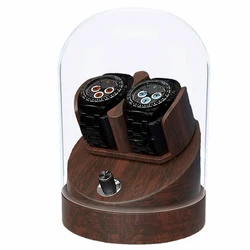 Luxury Watch Winder Box 2 Watches Mechanical Automatic Watch Box Wooden Transparent Display Cabinet Shaker Mabuchi Motor Rotomat