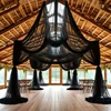 2pcs 8meter Black Polyester Tulle Draping Fabric Wedding Arches Birthday Parties & Stage Decor Christmas Halloween St. Patrick's 4 2pcs 8meter Black Polyester Tulle Draping Fabric Wedding Arches Birthday Parties & Stage Decor Christmas Halloween St. Patrick's 4