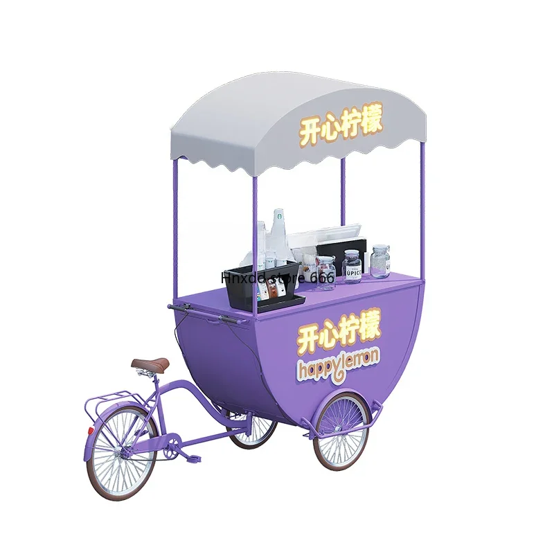 Scenic Spot Mobile Vending Car Street View Display Mobile Float Outdoor Market Three-Wheel Stall Car