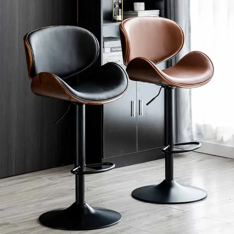 

Party Counter Bar Chair Designer Backrest Bedrooms Aesthetic Bar Chair Leather Relaxing Taburete Alto Lounge Suite Furniture