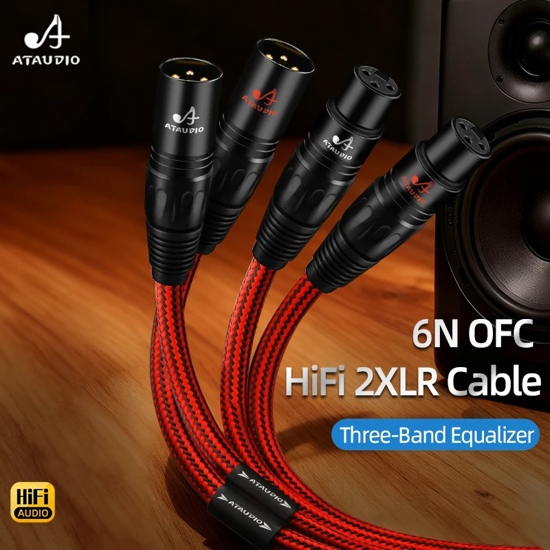 Kabel HiFi XLR Wysokiej Jakości 6N OFC Zbalansowany Kabel Audio 2XLR do 2XLR Męski na Żeński do Mikrofonu Wzmacniacza — zdjęcie produktu 6