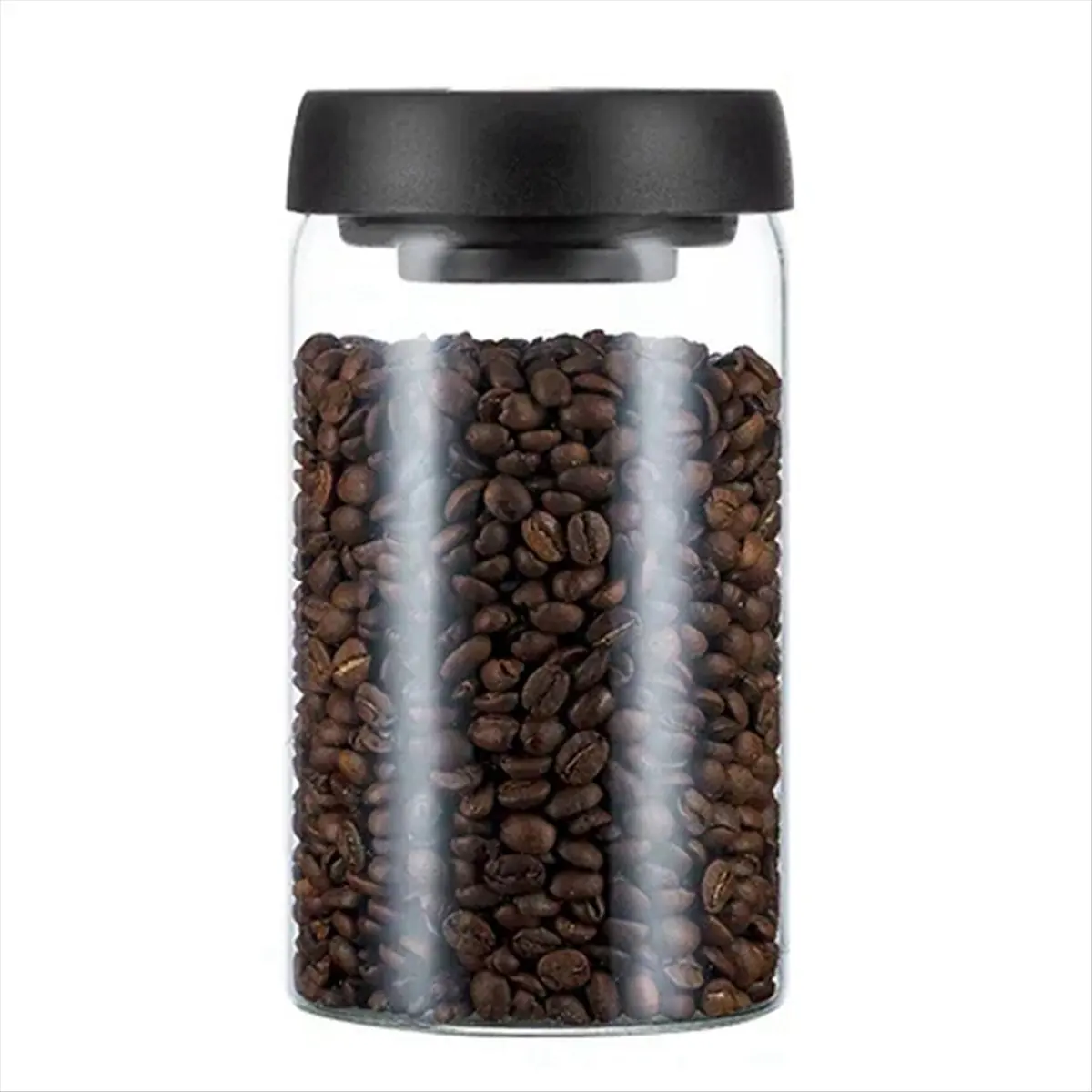 【ABFS】Vacuum Sealed Jug Coffee Beans Glass Airtight Canister Food Grains Candy Keep Storage Jar 1200Ml