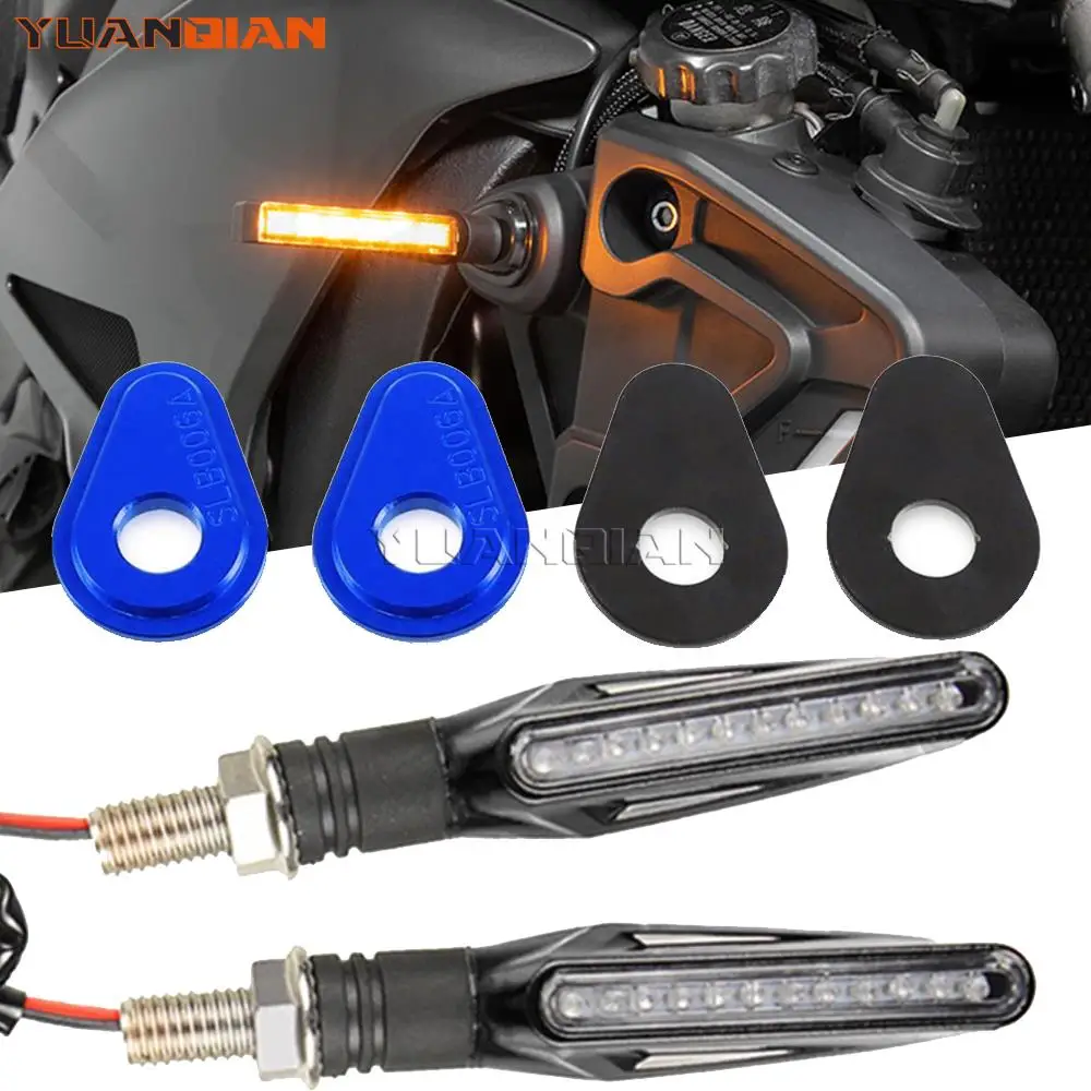 

For YAMAHA MT10 MT07 MT-09 2014 2015 2016 2017 2018 LED Turn Signals indicator Motorcycle FRONT TURN SIGNAL Adapter MOUNT PLATES