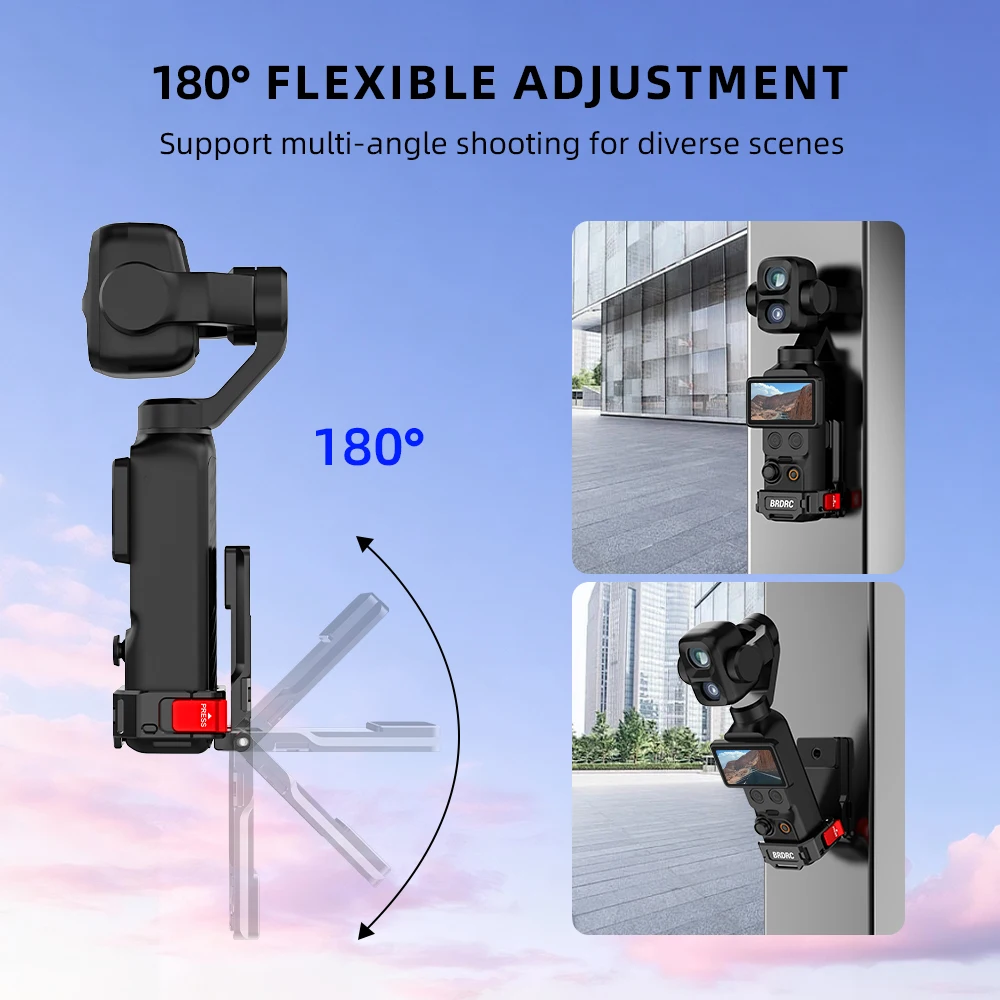 BRDRC Magnetische Halterung für DJI Pocket 4/4P/3 Metall-Verlängerungshalterung 1/4 Schraubenloch /2-Klauen-Adapter Fotografie-Zubehör – Detail 5