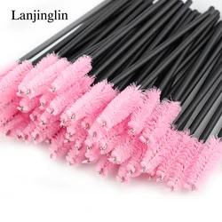 Lanjinglin 5/50 Pcs Disposable Eyelashes Brushes Eyebrow Brush Mascara Wands Applicator Extension Cosmetic Makeup Tools Brushes