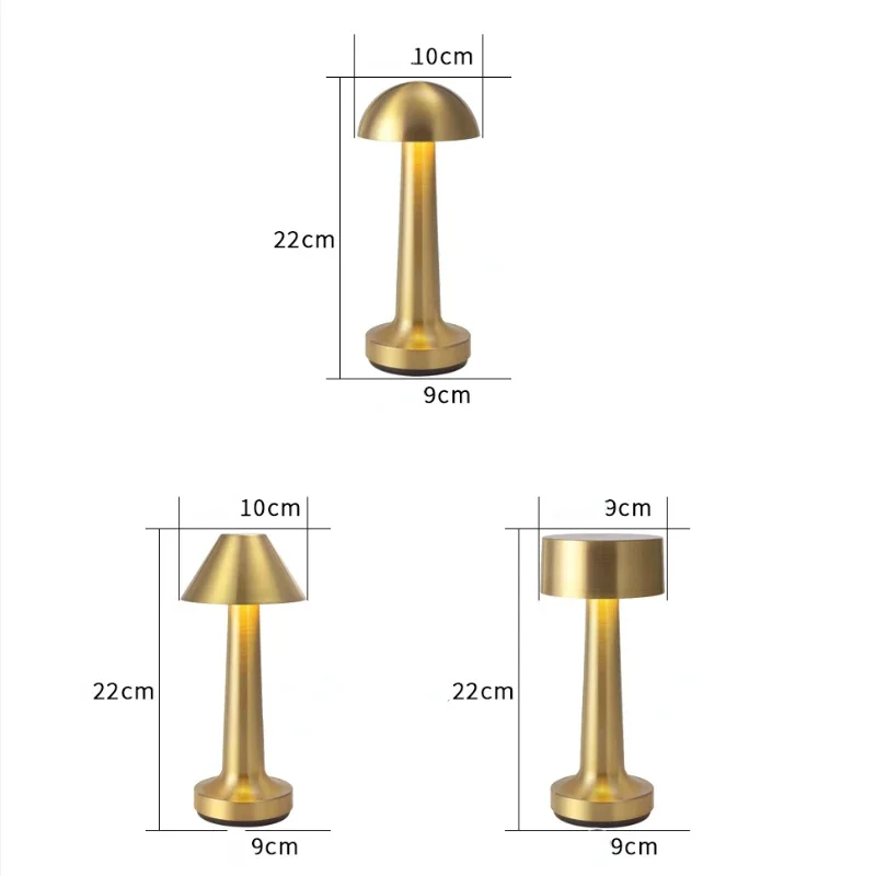 Imagem -06 - Lâmpada de Mesa Led Retro Bar Lâmpada de Mesa de Café Recarregável Sensor Toque sem Fio Luz da Noite Restaurante Sala Estar Decoração Luz