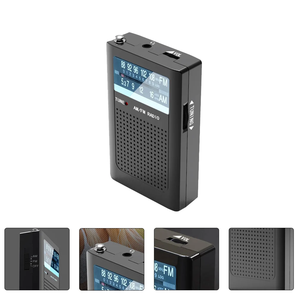 

Mini Portable Am Fm Band Radio Rechargeable LCD Screen Extended Antenna External Speaker Stereo Tuning
