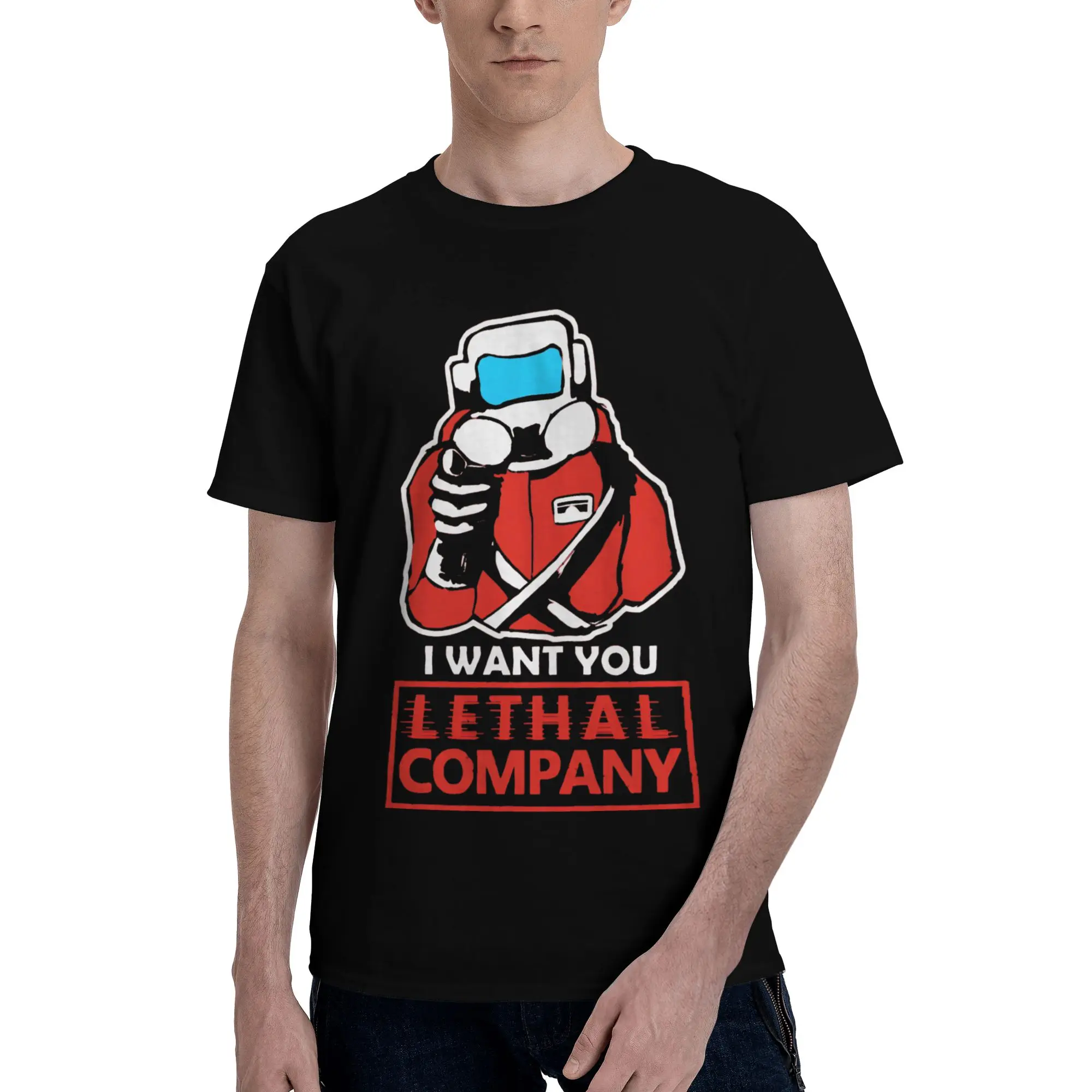 Футболка Lethal Company с забавным принтом, 100% хлопок, футболки Lethal Company, топы для мужчин