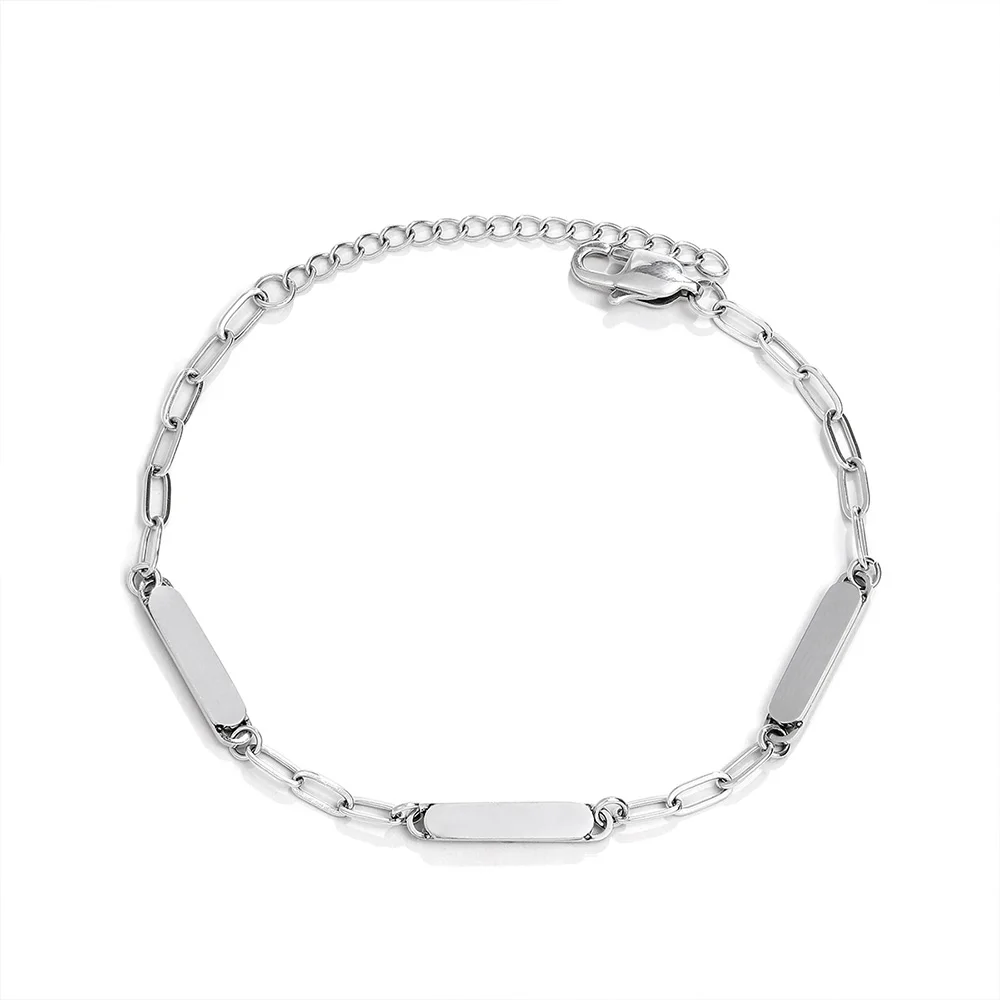 Temperament stainless steel splicing cubes customized simple bracelet for  women, charming friendship jewelry gift.