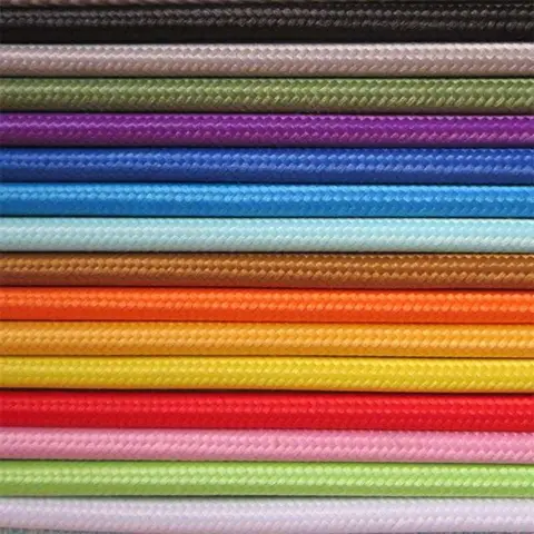 2m 3m 5m 10m 250V 2 Core 0.75mm2 Textile Electric Wire Fabric Cloth Braided Flex Cable Vintage Lamp  Cord