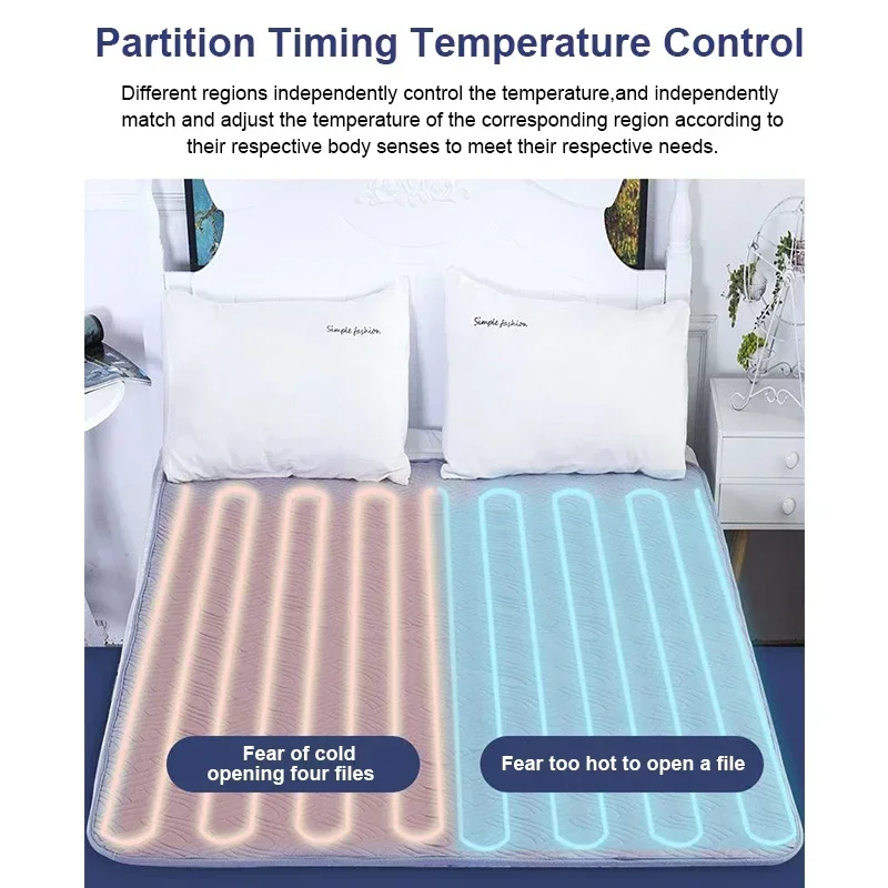 220V Electric Heating Blanket Automatic Thermostat Double Body Warmer Bed Mattress Electric Heated Carpets Mat Heater