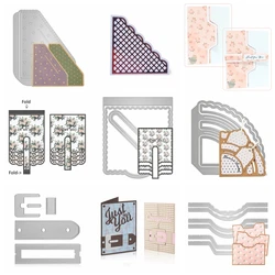 Christmas Lattice Journal Pocket Metal Cutting Dies Continuous Belt and Buckle Die Cuts for Card Making Diy Scrapbooking Album