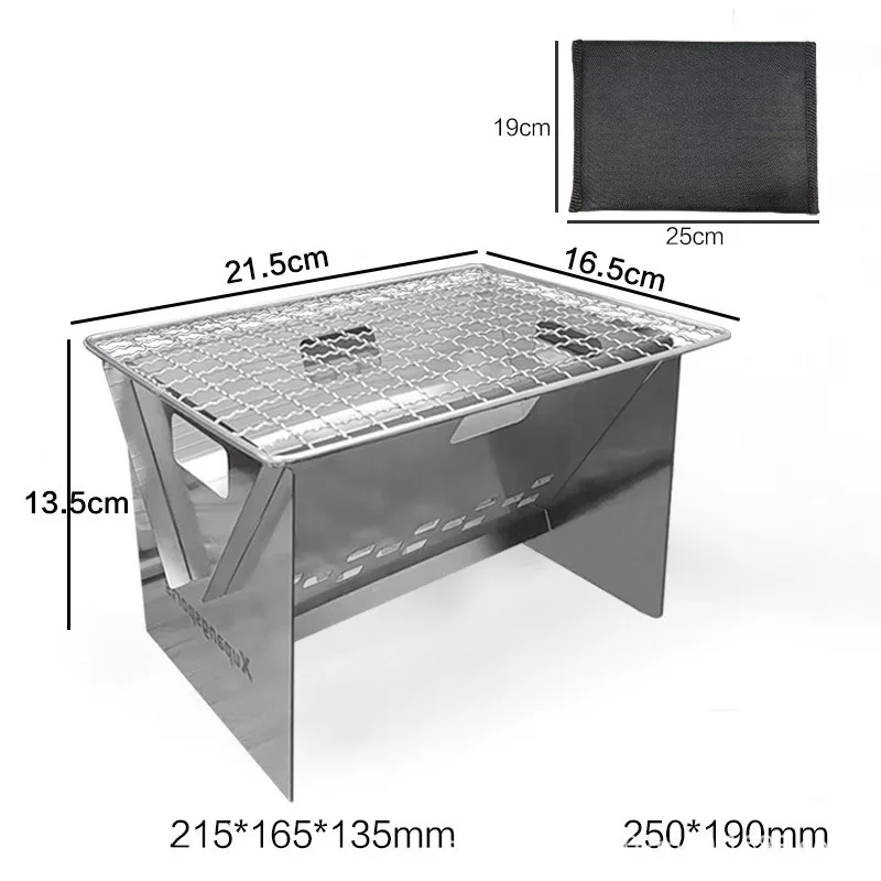 

Outdoor BBQ Folding Grill Garden Stainless Steel Camping Oven Removable Stove Portable Folding Charcoal BBQ Grill