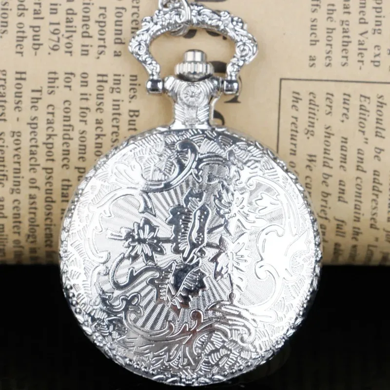 الرجعية الفضة الذهب النسر الطائر تصميم فوب كوارتز ساعة الجيب مع سلسلة قلادة مجموعات الفن العتيقة ساعة الذكور الإناث