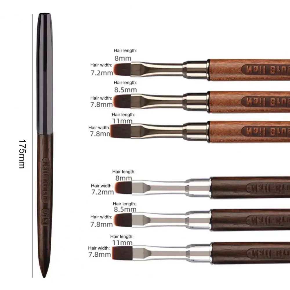 1/3Pc Wood Nail Brush Pen for Powder Removed Manicure Round Wood Handle Gel Cleaning Tools with Cover Acrylic Brush