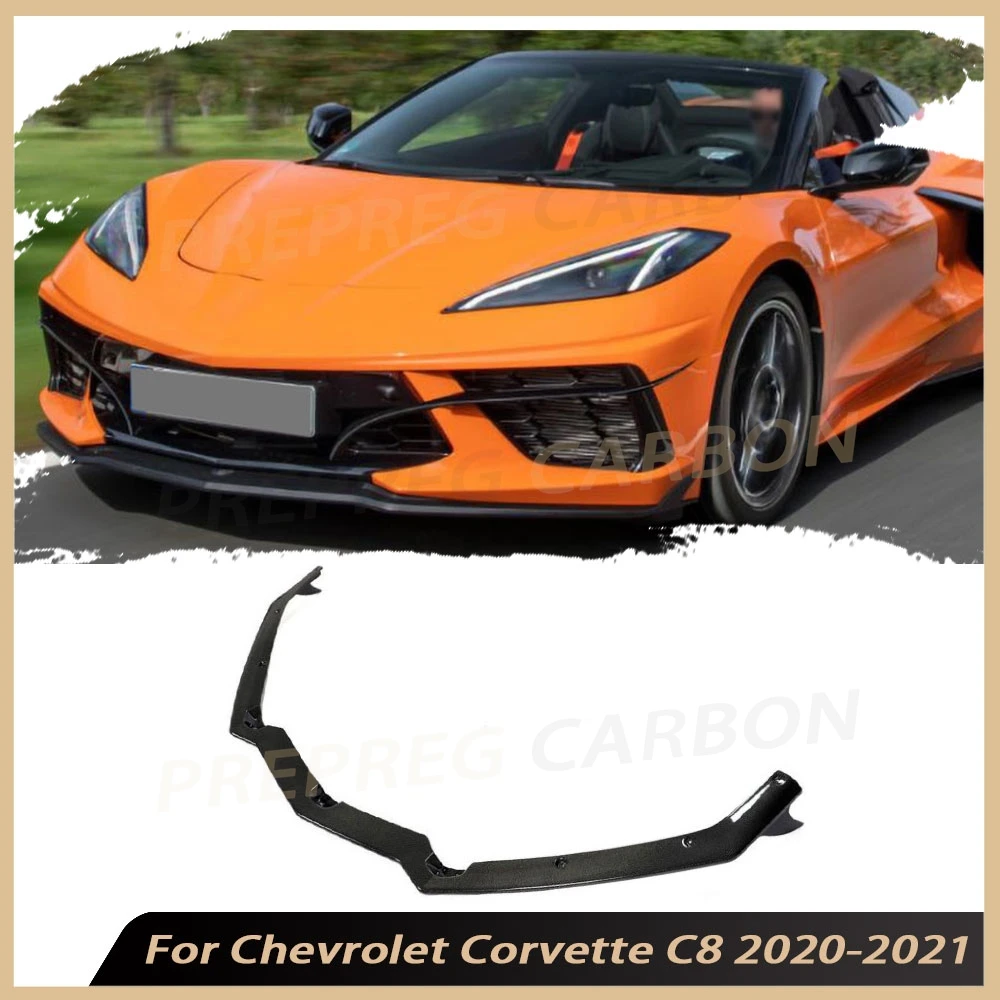 

Carbon Fiber Front Bumper Splitter Lip For Chevrolet Corvette C8 2020-2021 Front Chin Splitters Front Bumper Spoiler Lip FRP