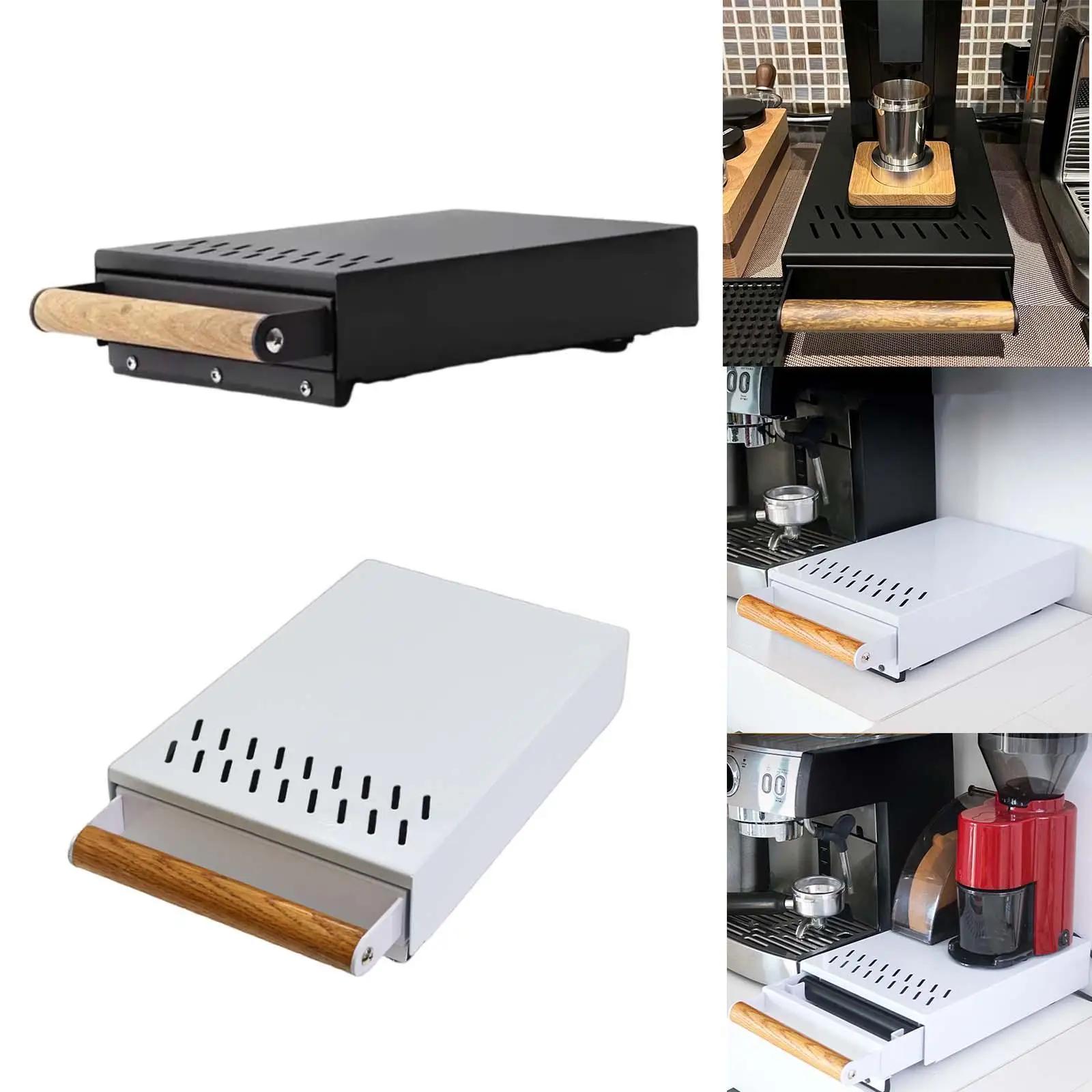 Espresso Coffee Knock Box Drawer Coffee Ground Container Machine Accessories with Removable Bar for Cafe Bar Household