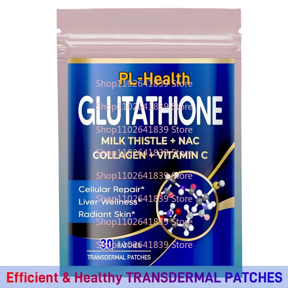 30 Patches  Glutathione Transdermal Patches with Milk Thistle, NAC, Collagen, Vitamin C - Cellular Wellness, Radiant Skin