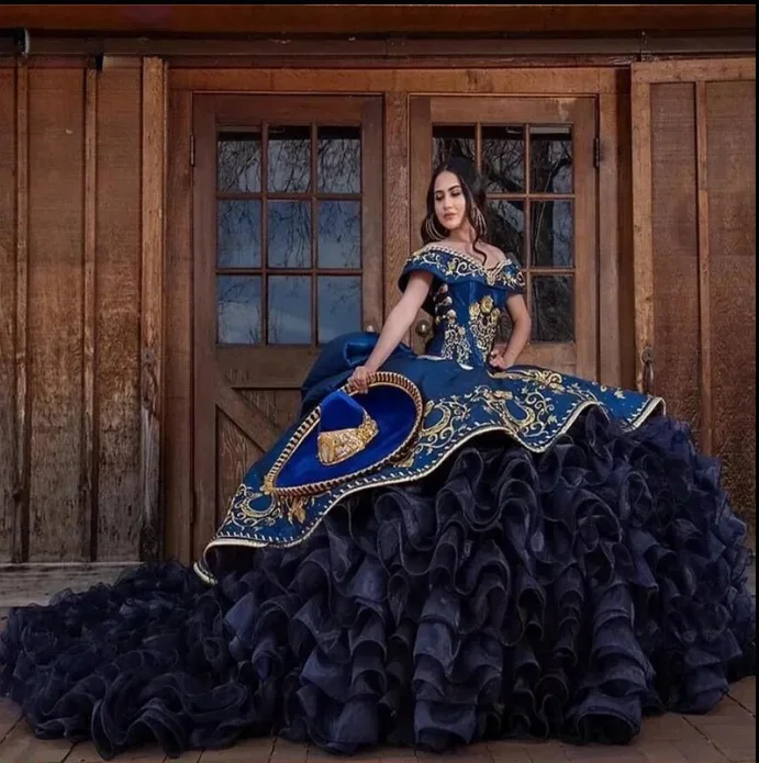 Robes de Quinceanera à paillettes à manches longues personnalisées, robe de Rhrose, bleu clair, fleurs douces 16, 15, 2024