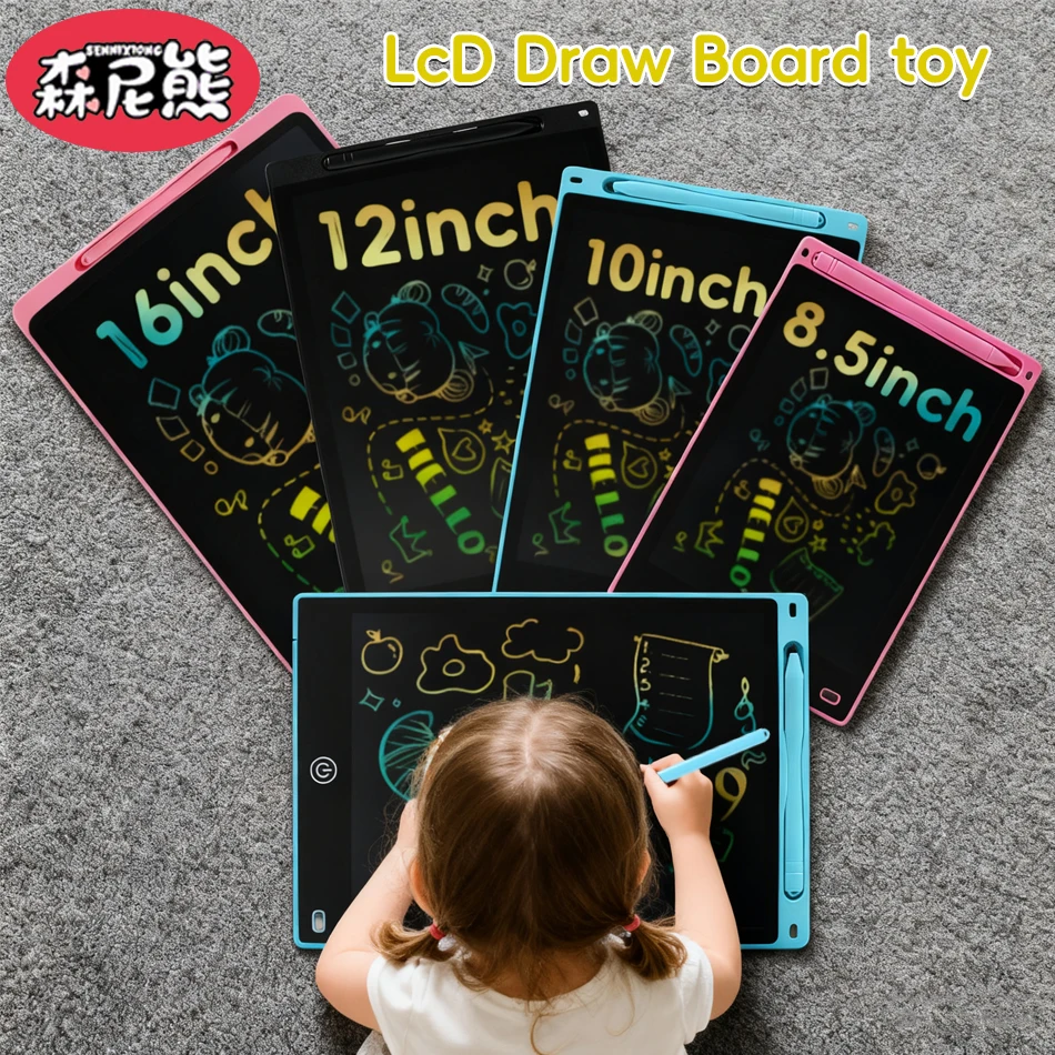 SENNIXIONG 8.5/10/12/16 POLLICI LCD Lavagna Da Disegno Tablet Cancellabile Tavolo Da Disegno Giocattolo Educativo per I Bambini Regalo di Festa