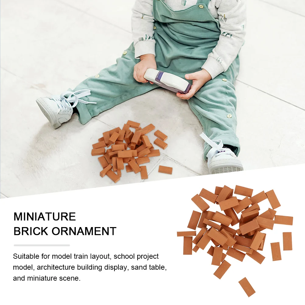 200Pcs Miniature Bricks Simulation DIY Sand Table Landscaping Accessories Micro Landscape Brick Decor Miniature Bricks