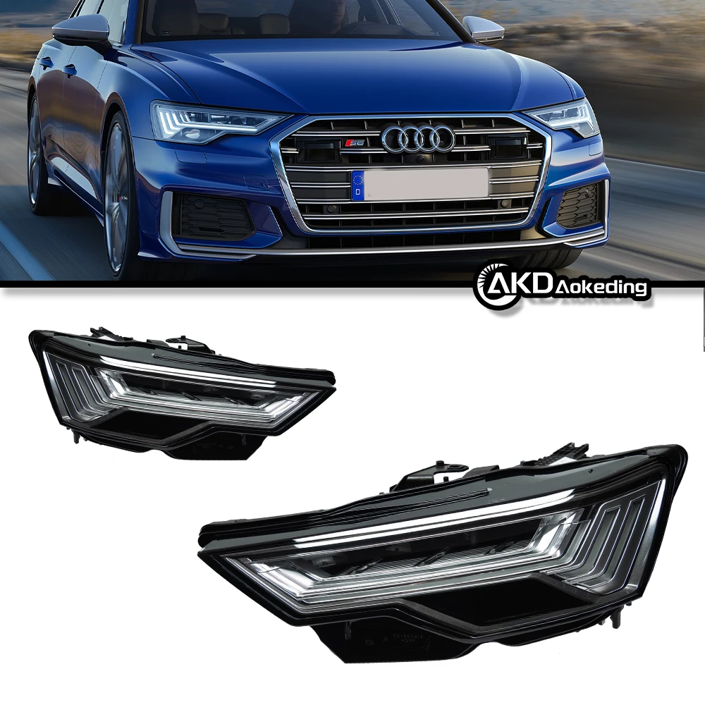 Auto Parts For Audi A6 Headlights 2019-2024 C8 latest Styling LED Daytime Lights Dual Projector Car Accesorios Modified