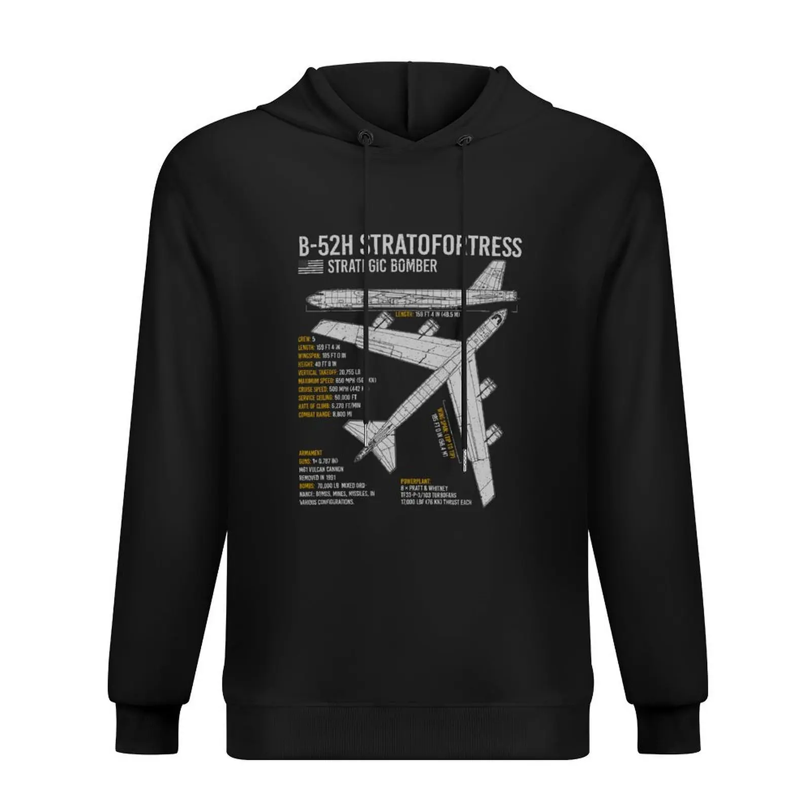 

B-52 Stratofortress Bomber Aircraft Plane Airplane Blueprint Hoodie men wear men's autumn clothes japanese style man hoodie
