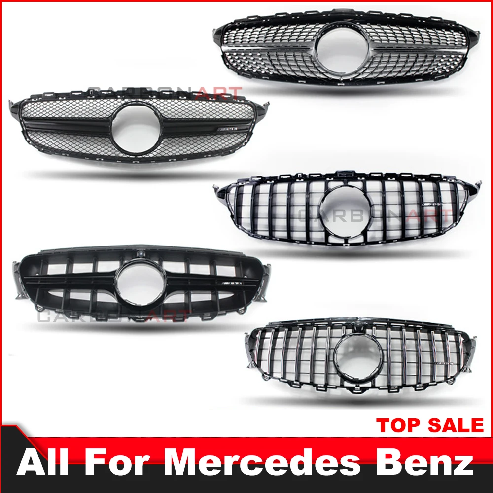 2015-2020 C class W205 Diamond grille for mercede C Class C180 C200 C250 C300 350 400 C sedan C coup w205GT Grille C205 Pamerica