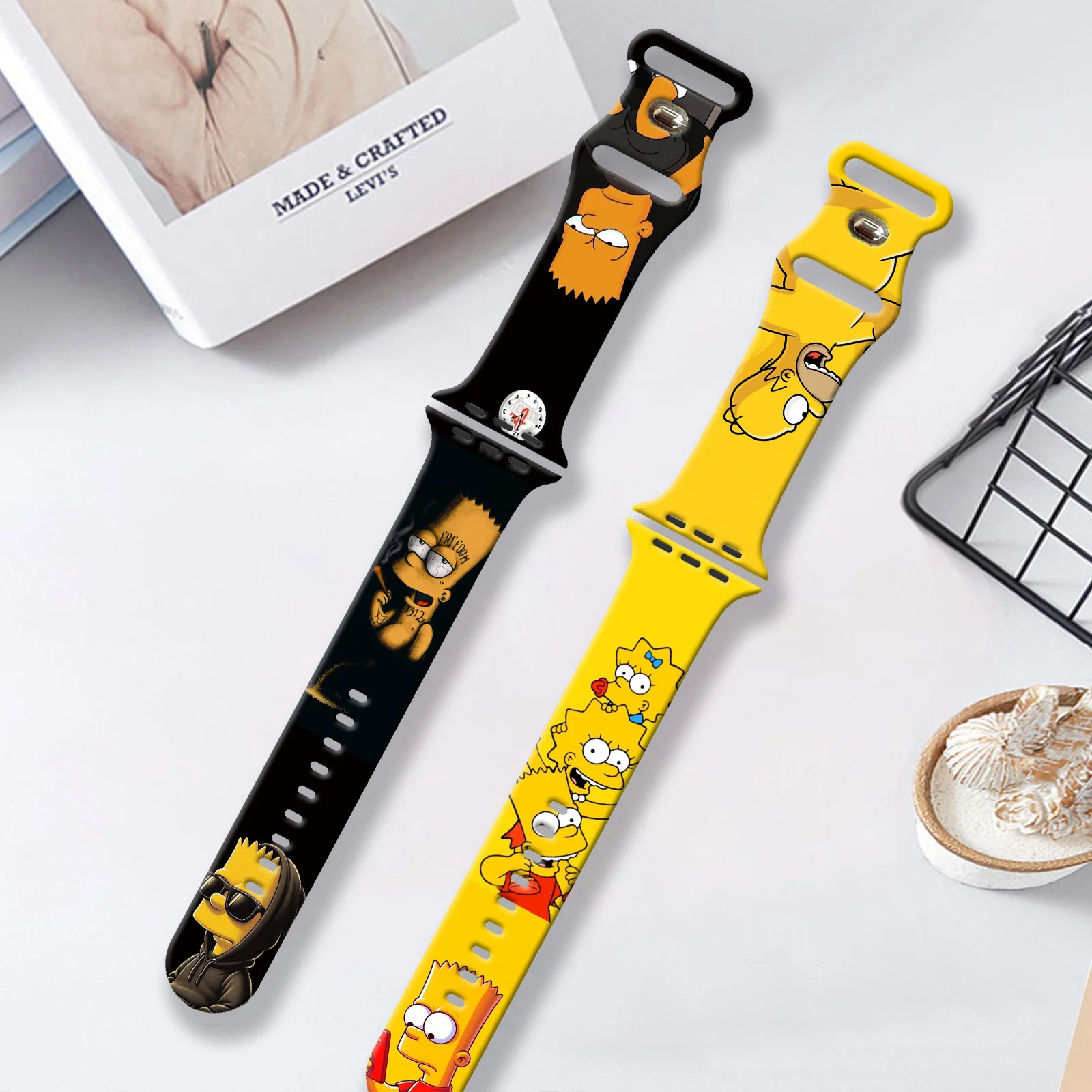 Disney Simpson Series 2 Strap for Apple Watch 11 10 9 8 7 SE Silicone Band Replaceable Watchband for iWatch 46mm 44mm 42mm 41mm