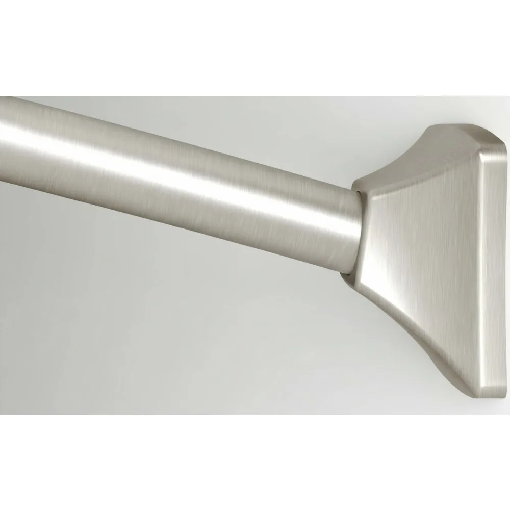 

72-Inch Adjustable Curved Shower Rod, Wall Mounted Bathroom Curtain Rod for Extra Space, Brushed Nickel Finish