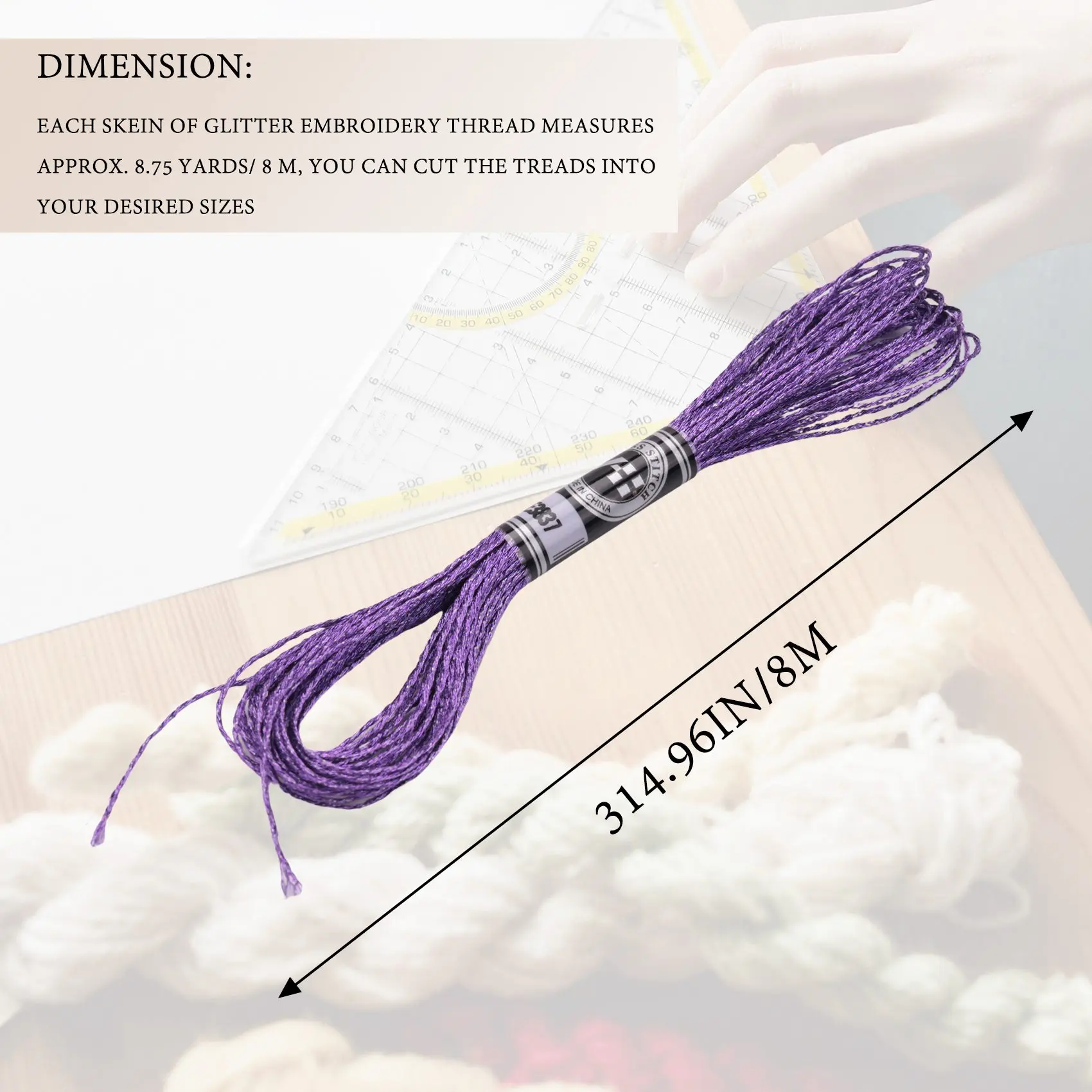 A23Q-19Pcs خيوط التطريز المعدنية متعدد الألوان التطريز الخيط بريق التطريز الموضوع عبر غرزة الموضوع