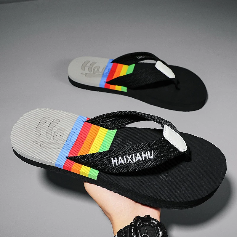 Novas sandálias masculinas de tamanho grande, elegantes e casuais com sola grossa e peso leve, caminhadas ao ar livre wading chinelos masculinos