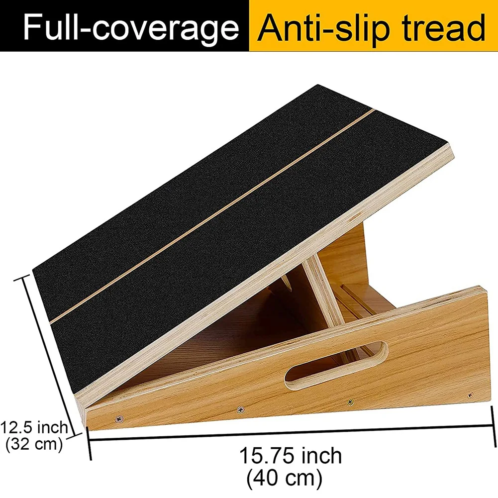 【STOCK】Wooden Slant Board Adjustable Incline Board and Calf Stretcher Slant Board with Non-Slip Stretch Board