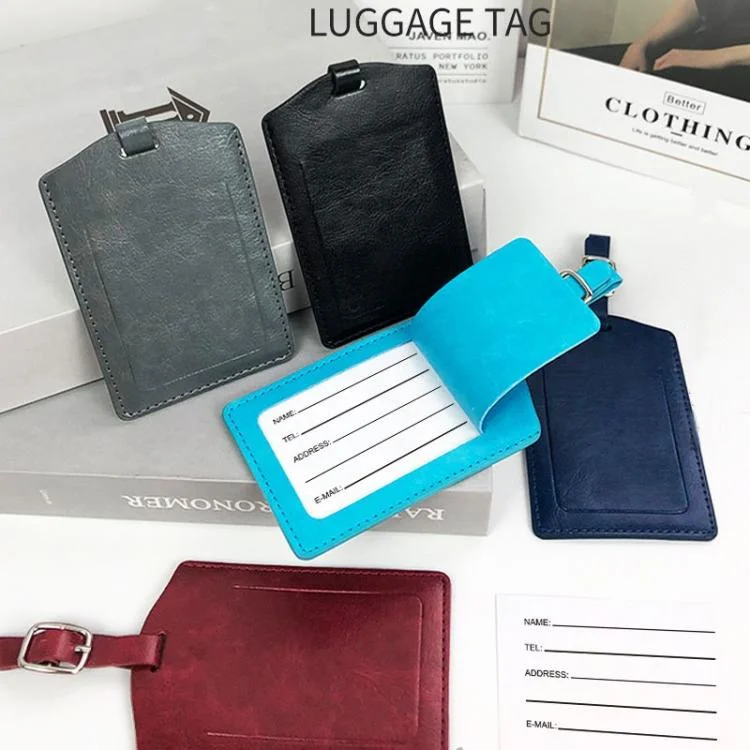 Fashion Luggage Tags Travel Accessories PU Leather Trip Suitcase Identifier Business Bags Decorations Ame ID Address Holder