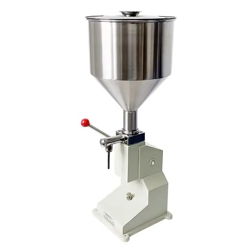 5-50ml Hand Operated Paste Liquid Filling Machine, Stainless Steel Bottle Filler for Food Sauce Essential Oil Packing