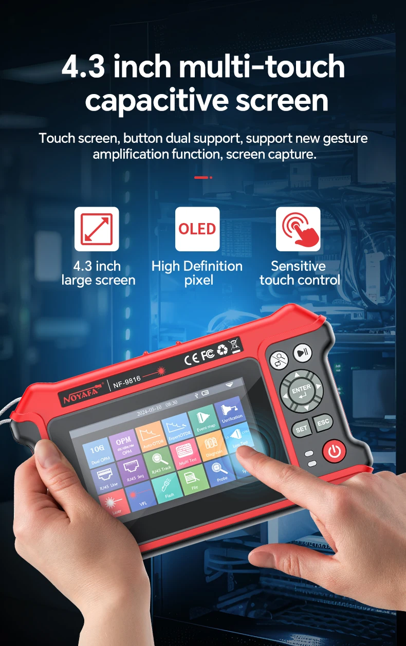 NOYAFA Mini OTDR 1550nm 26dB Optischer Reflektor Aktiver Glasfaser-Live-Tester Optisches Reflektometer OPM VFL OLS IOLA – Detail 15